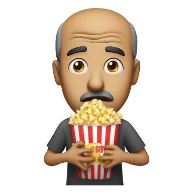 Dude Nervously eating popcorn  sticker