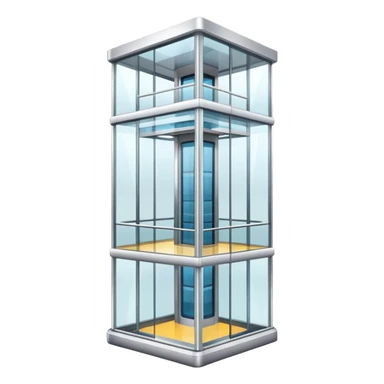 large glass elevator in shopping mall sticker