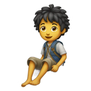 Enfant sur une autruche sticker