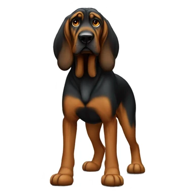 Black bloodhound standing  sticker