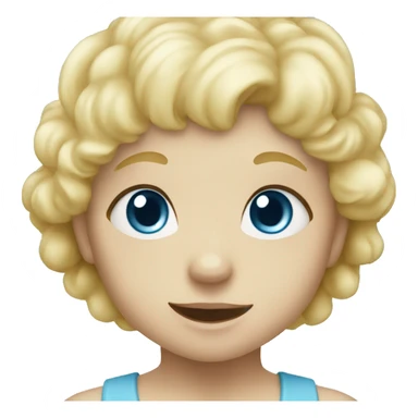 Blonde baby blue eyes saying hi sticker