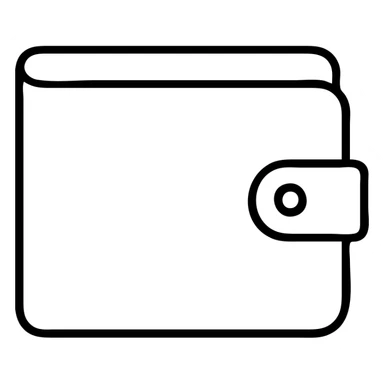 A classic rectangle wallet with a small fold sticker