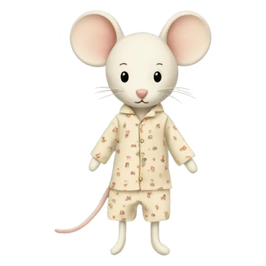 maileg fabric mouse in pajamas sticker