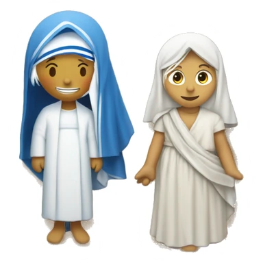 Mother Teresa and Virgin Mary are with us
Barefoot, as if on a blade, walked on the ground sticker