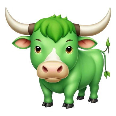 Green bull with bullish trend chart sticker