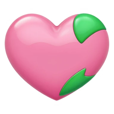 Pink heart with smaller green heart sticker