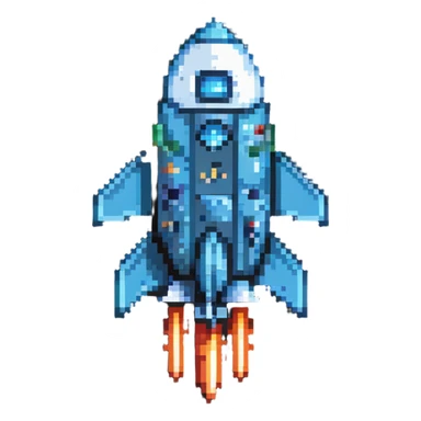 Rocket with fins sticker