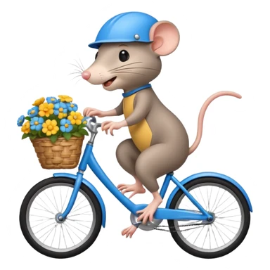 a-cheerful- rat-riding-a-blue-bicycle,-wearing-a-cute-helmet,-with-a-big-smile-and-a-basket-full-of-flowers-on-the-front.-bright,-cartoonish-style,-simple-and-fun. sticker