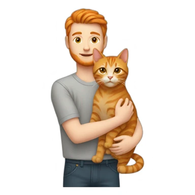 Person with a Ginger cat in the arms sticker