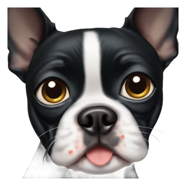 black Boston terrier with tears in his eyes sticker