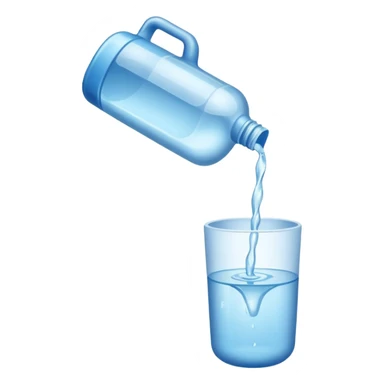 bottle of water pouring out --no glas sticker