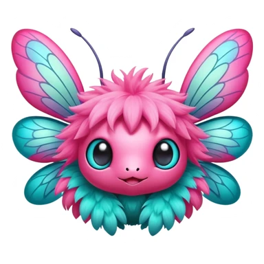 Elemental animesque cute chibi bug-flying-type magical colorful exotic animesque Pokémon-Fakémon-animal-creature with big adorable anime eyes sticker