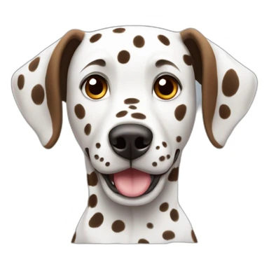 Dalmatian with brown colored spots and full colored ears sticker