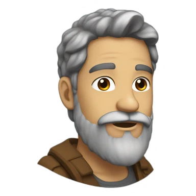 calvo con barba blanca larga sticker