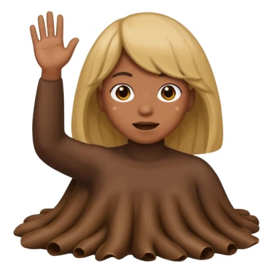 poop wearing a wig and waving hi while pooping sticker