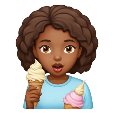 Black girl eating ice cream  sticker