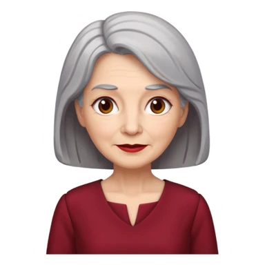 i need an image of a older woman named bonny who is a bind fund manager. where dark red professional dress with grey hair sticker