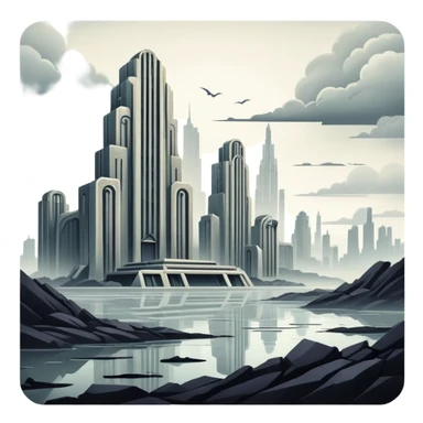 Gloomy Dystopian Apocalyptic Aesthetic Scenery Deco sticker