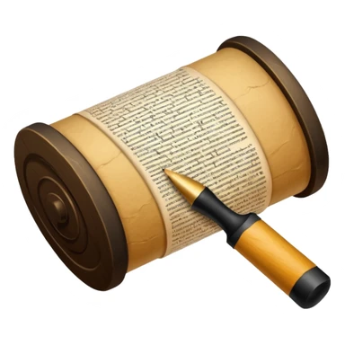 Pergamino enrollado con un sello de cera negro sticker