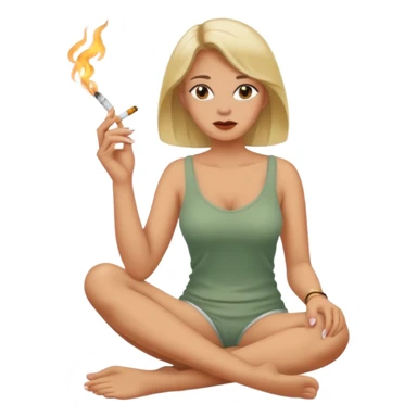 femme pieds nus qui fume sticker