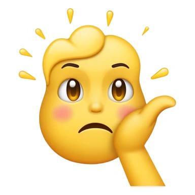 Please make me an emoji banging its hand with a depressed face sticker