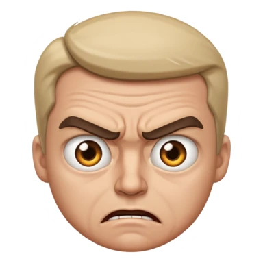 Mad angry annoyed face with every row up sticker