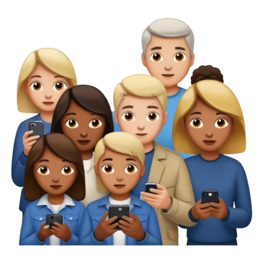 people searching something with iphone and people around sticker