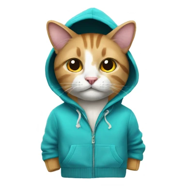 cat wearing a hoodie jacket or sweater  sticker