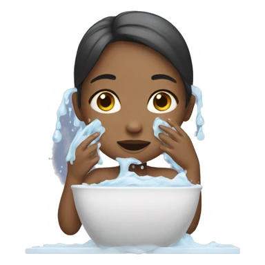 girl washes her face sticker