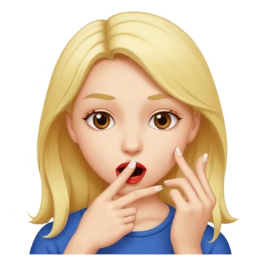 girl biting tip of finger seductively  sticker