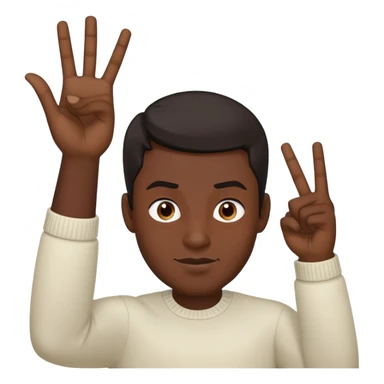 A man with dark hair with both hands flipping off the camera.  sticker