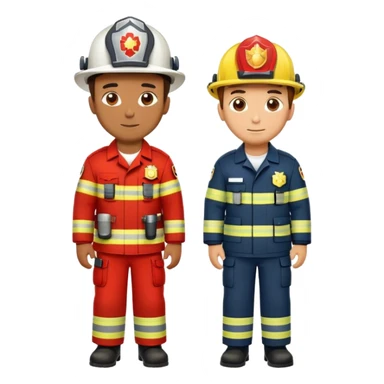 Fireman and Paramedic standing together sticker