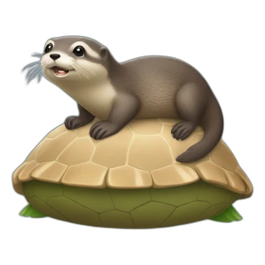 Loutre sur tortue  sticker