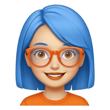 blue skinned orange glassed daughter sticker