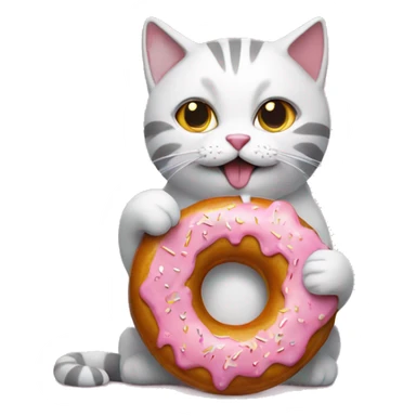 cat eating donut sticker