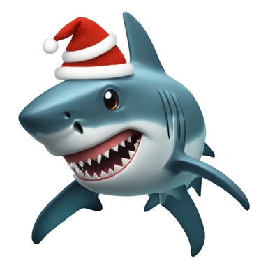 Shark with a Christmas sweater  sticker