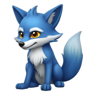 9 tail blue fox, kitsune sticker