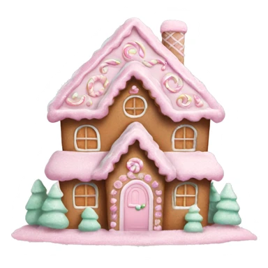pastel pink gingerbread house sticker