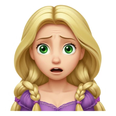 tangled disney rapunzel fair skin green eyes blonde hair horrified sticker