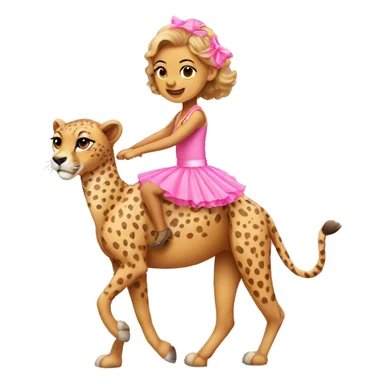cheetah wearing a pink tutu riding on a camel with a pink tutus back sticker