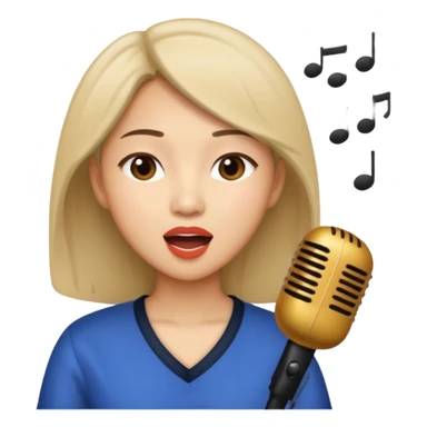 asian woman singing remove microphone sticker