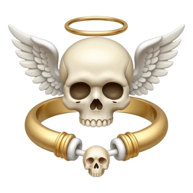 skull with an angel ring sticker
