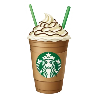Starbucks iced white chocolate mocha coffee with whipped cream and green straw sticker