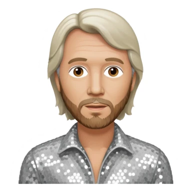 Barry Gibb from Bee Gees with light grey sequin outfit sticker