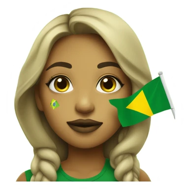 Brazil emoji girl lip sticker