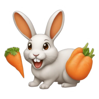 Lapin qui mange une carotte sticker