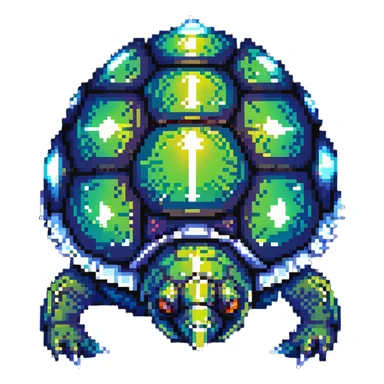 Fantasy turtle with crystal shell and glowing eyes sticker