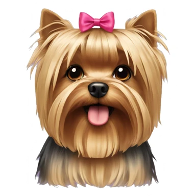 Yorkshire terrier with a bow sticker