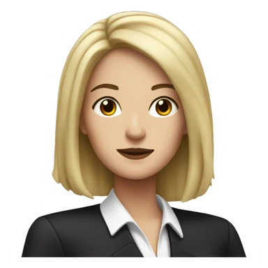 white woman with black long hair with lawyer clothes  sticker