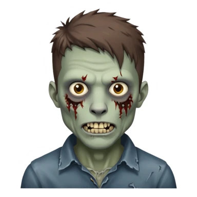 Masculine Zombie with lil bit curly medium brown hair in wolf cut hair style and bridge piercing  sticker